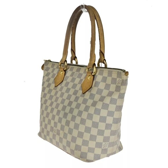 LOUIS VUITTON Saleya PM Hand Bag Damier Azur Leather White - Picture 2 of 15
